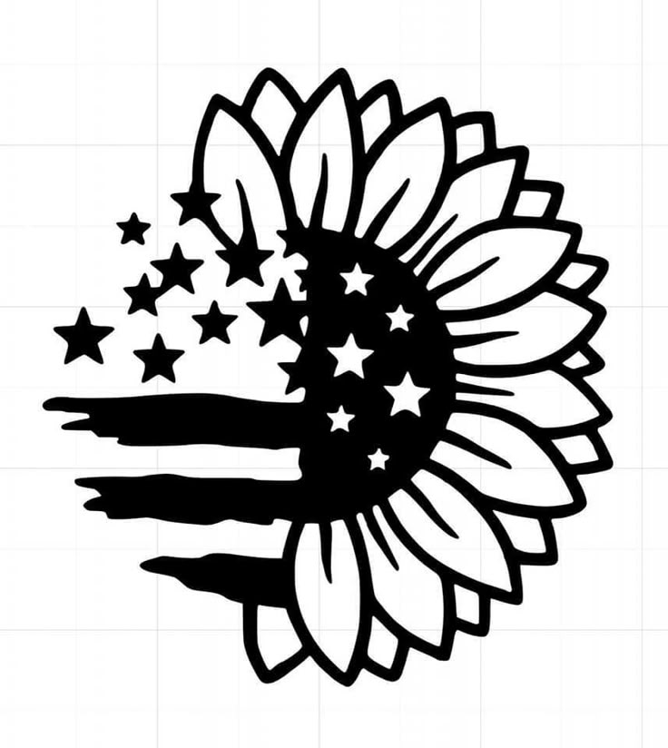 American Flag Sunflower #1 Decal