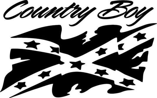 Country Boy Rebel Flag Decal