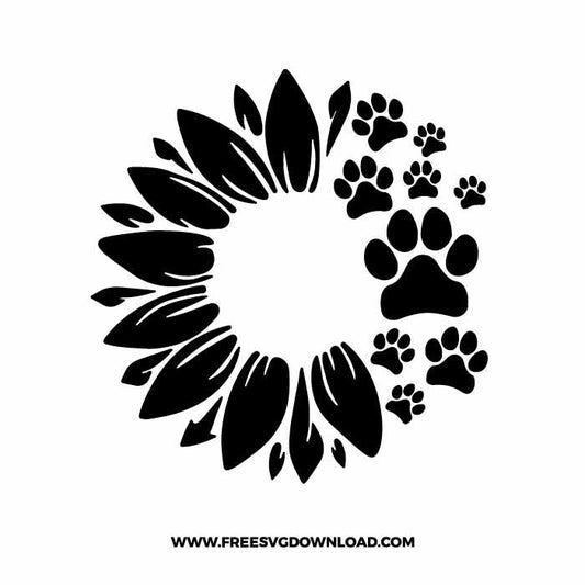 Sunflower/Paw Print Decal