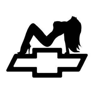 Girl on Chevy Logo Decal